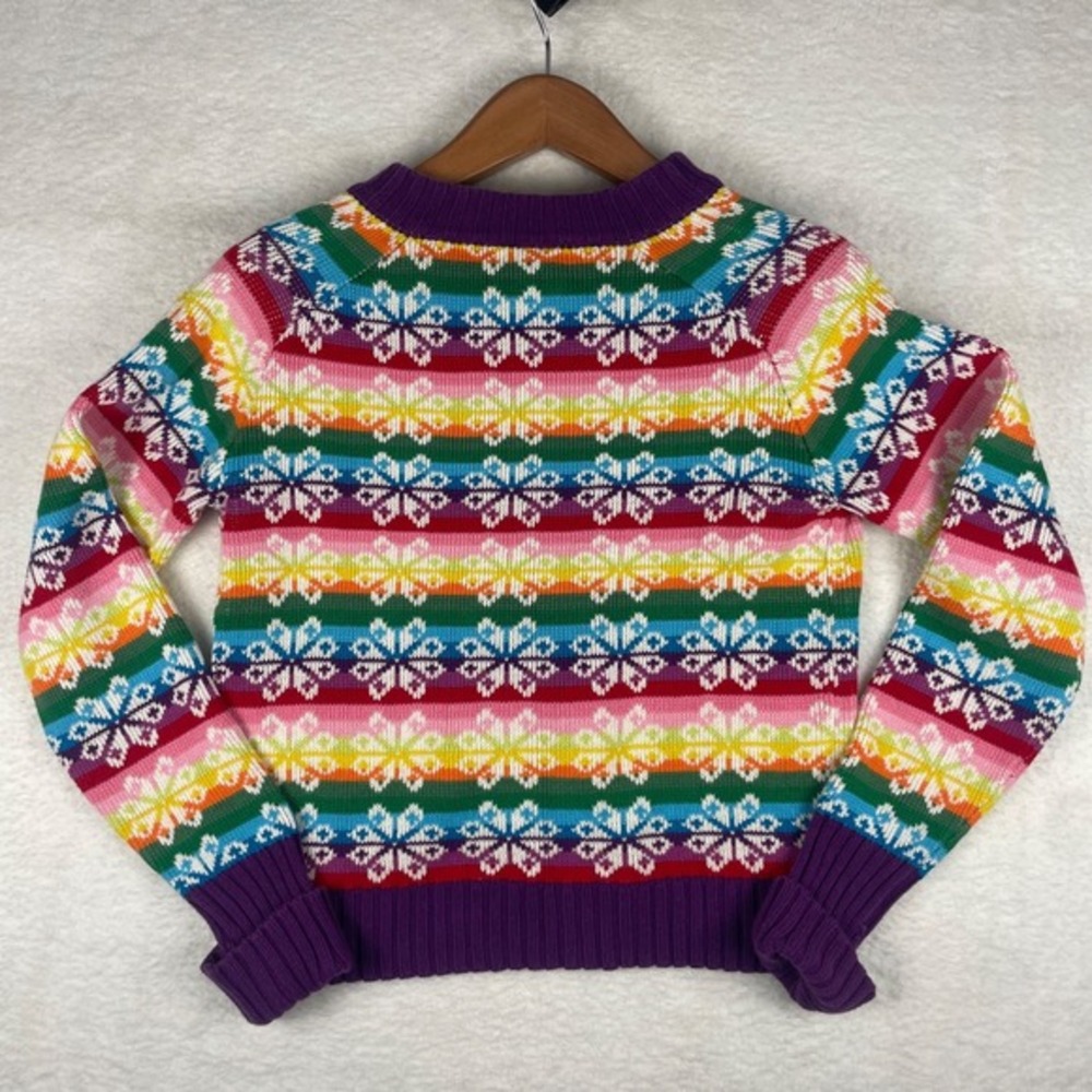 Y2K VTG Gap XXL 100% Cotton Fair‎ Isle Christmas Snowflake Full Zip Ugly Sweater - Picture 5 of 17